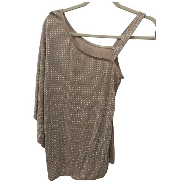 INC INTERNATIONAL CONCEPTS One Shoulder Strap Rhinestone Embellished Top.Size M - Picture 5 of 13